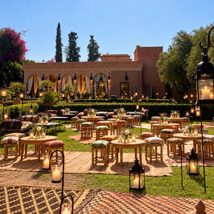 Cocktail dans les jardins À Marrakech
